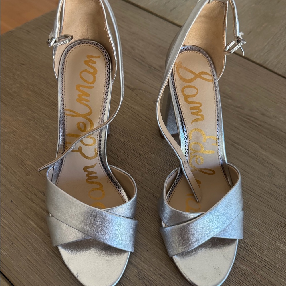 Sam Edelman Metallic Silver Heels